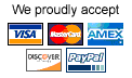 World Wide Globes proudly accepts Visa, MasterCard, American Express, Discover and PayPal